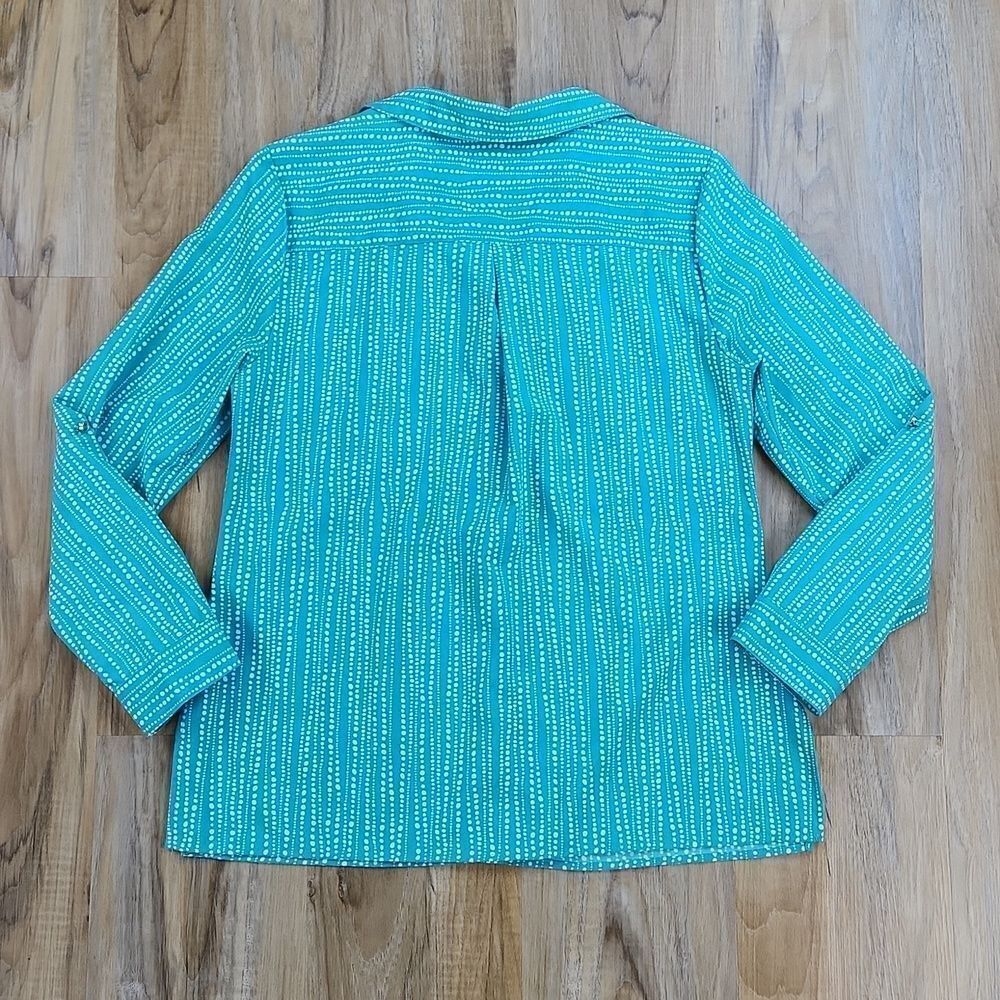 Notations Turquoise Buttoned Adjustable Roll Tab … - image 2